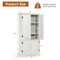 Costway Accent Floor Storage Cabinet W/ Adjustable Shelves Antique 2-Door